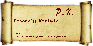 Pohorely Kazimir névjegykártya